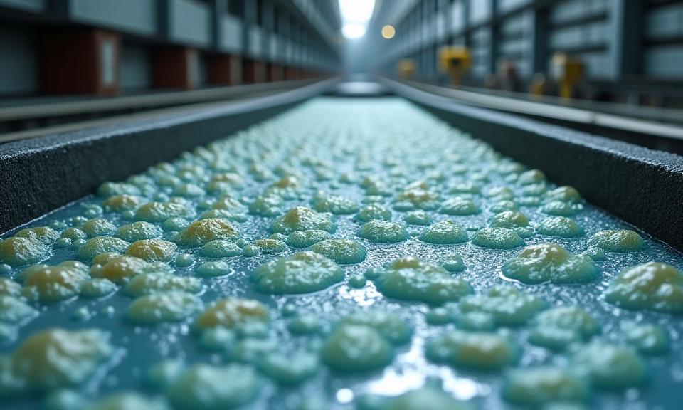 Celdas de flotación industrial en funcionamiento